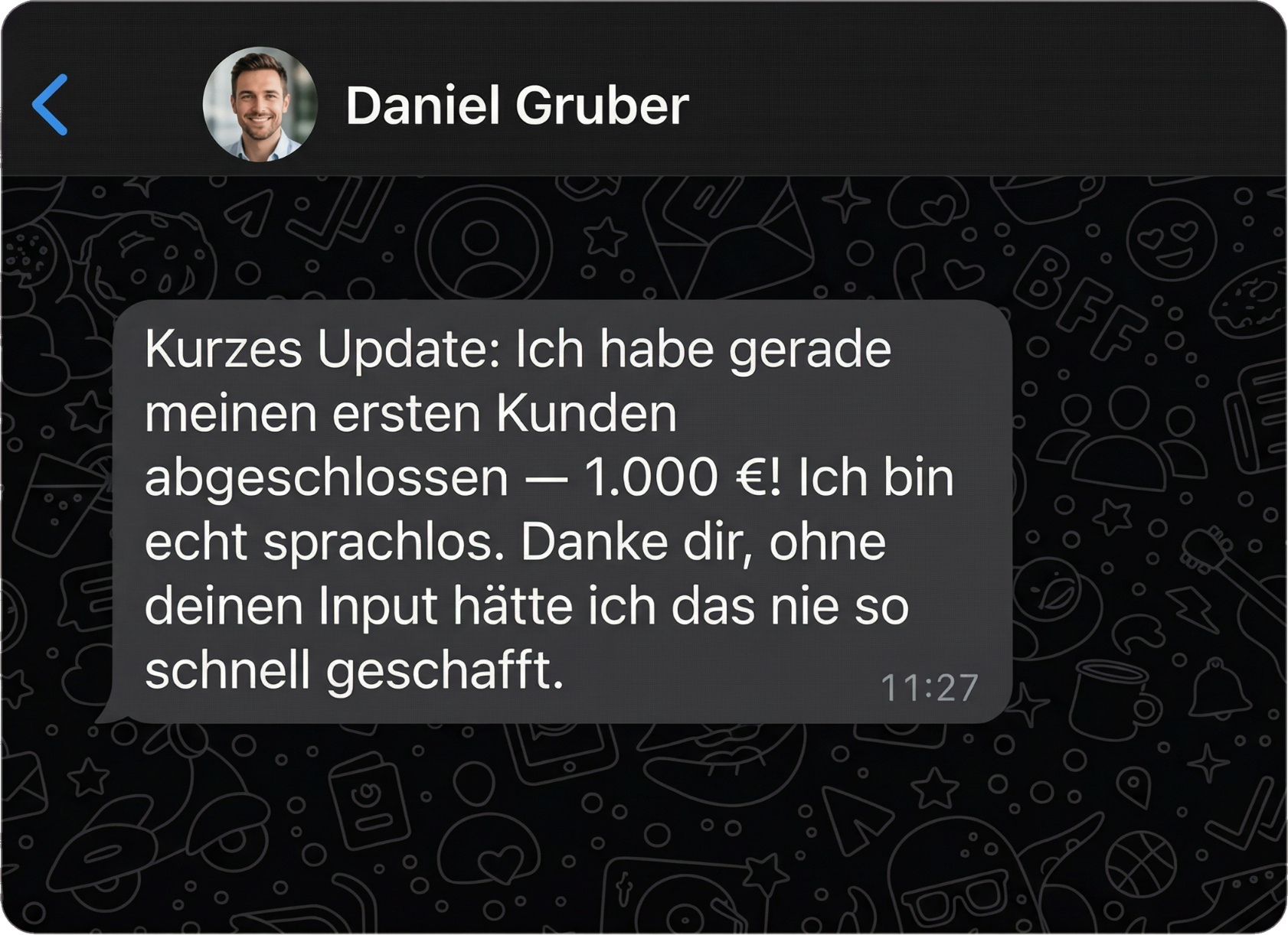 WhatsApp: Erster Kunde abgeschlossen – 1.000 Euro